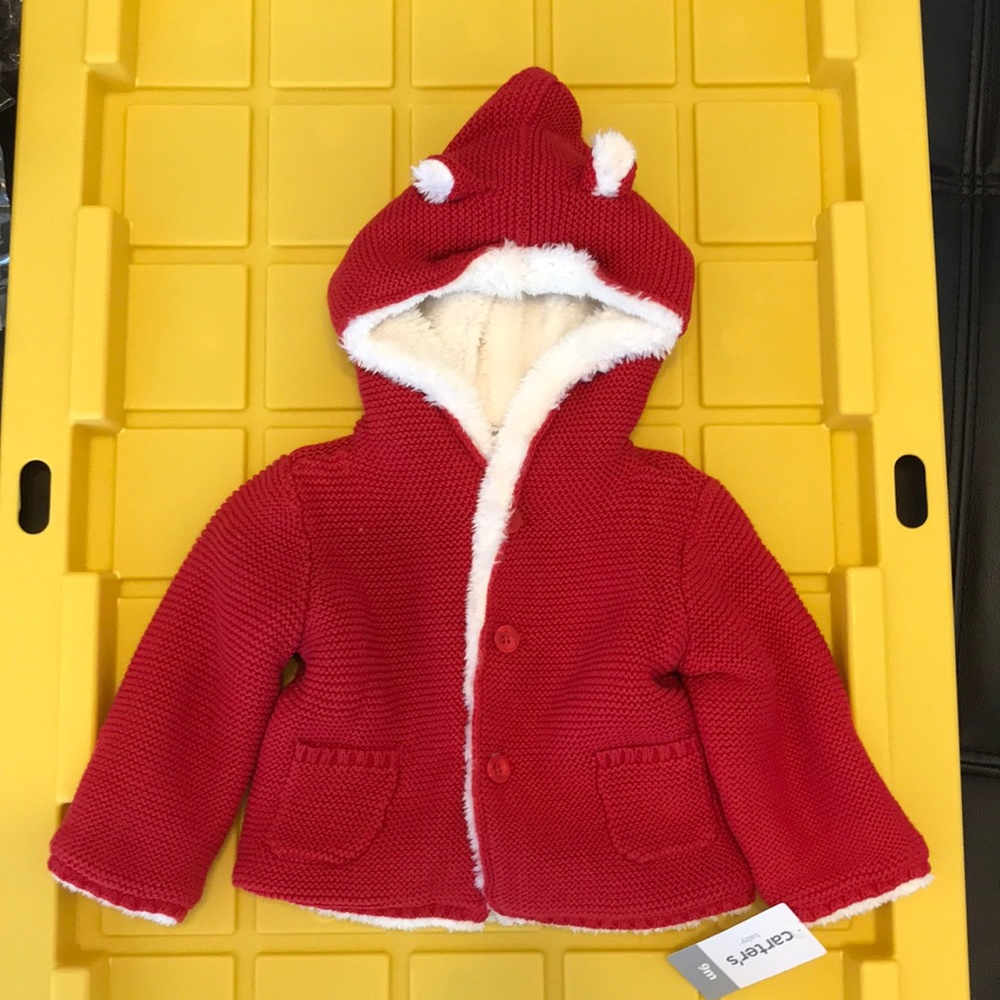 Carters-Christmas Red Bear Santa Cardigan